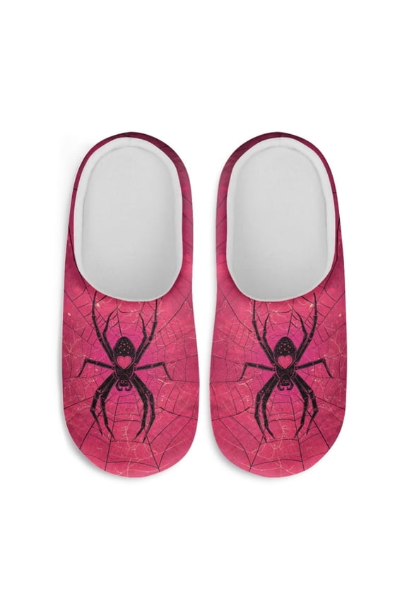 Spider Cobweb Unisex Cozy Home Shoes Soft Plush Fuzzy Comfy Non Slip Indoor Slippers Warm Anti Skid Memory Foam Sole Lightweight