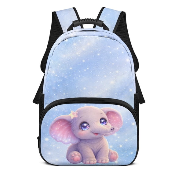Uourmeti Starry Elephant Design Large Capacity Bookbag for School Daypack, Portable Side Mesh Pockets Polyester School Backpack