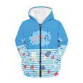 thumbnail image 1 of Uourmeti Striped Ice Cream Teens Lightweight Hooded Jacket Long Sleeve Comfy with Pockets Casual Loose Sweatshirt Girls Size 10-12, 1 of 7