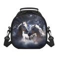 thumbnail image 1 of Uourmeti Stylish Kids Insulated Lunch Bag featuring Two White Horses in Starry Sky - Perfect for School and Outdoor Picnics, 1 of 6