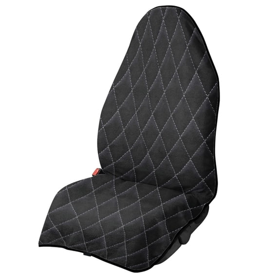 Uourmeti Terry Cloth Car Seat Cover Machine Washable, Compatible with Truck Seat SUV, Bucket Seat Protector Fit for Sedan Automotive (Black Diamond Quilted 1 Pack)