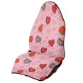 thumbnail image 1 of Uourmeti Terry Cloth Car Seat Towel Cover, Compatible with Car and Van Seat, Plush Microfiber Front Seat Towel Cover for Cars Vans, Hearts and Strawberries Print, 1 of 6