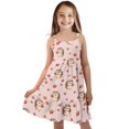 thumbnail image 1 of Uourmeti Toddler Girls Sleeveless Dress Hedgehog Print Causal Spaghetti Strap A Line Short Swing Dress Cute Spring Summer Clothes for Girls Sundress, 1 of 6