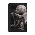 thumbnail image 1 of Uourmeti Trifold Card Wallet Moon Wolf Waterfall Print Lightweight Trifold Pocket Wallet for Holiday, Elastic Polyester Slim Kids Trifold Wallet, 1 of 5
