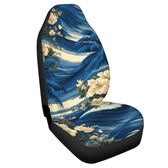 Uourmeti Tropical Floral & Palm Tree Print Car Seat Cover Anti-Slip Seat Covers for Cars Non Slip Anti-Scratch 1 Pieces Set Compatible with Automobile Vehicle