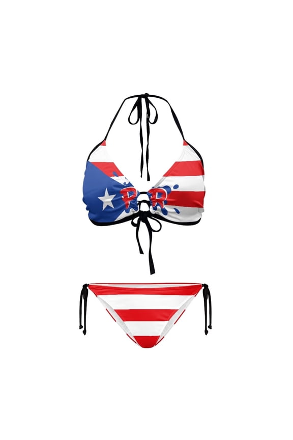 Tropical Leaf Bathing Suit for Women Bikini Lace Up Low Waist Quick Dry V Neck Stretchy Two Piece Swimsuit Womens Swim Suits