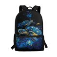 thumbnail image 1 of Uourmeti Turtle and Floral Pattern Smooth Zipper Backpack for School Shopping, Adjustable Shoulder Straps Travel Backpack Lightweight School Backpack, 1 of 6