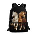 thumbnail image 1 of Uourmeti Two Horses Design Durable Backpack, 17 Inch Large Storage Polyester Backpack Smooth Zipper School Backpack for Kids, 1 of 6