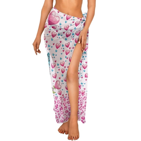 Uourmeti Valentine Dwarf Womens Coverups for Bathing Suits Swimwear Cover Up Beach Skirt Lightweight Chiffon Beach Pareos