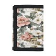 thumbnail image 1 of Uourmeti Vintage Peony Theme Kids Trifold Wallet, Polyester Trifold Card Wallet for Sports, Portable Slim Children's Wallet, 1 of 7