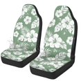 thumbnail image 1 of Uourmeti Washable Car Seat Cover for Auto Polyester Elastic Back Vehicle Seat Covers, Green Hibiscus Floral Pattern, 1 of 12