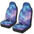thumbnail image 1 of Uourmeti Waterproof Car Front Seat Protector for Automotive Polyester Full Wrapping Edge Car Seat Covers, Galaxy Cloud Print, 1 of 12