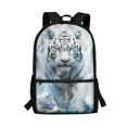thumbnail image 1 of Uourmeti White Tiger Pattern Large Capacity Backpack for Travel School, Personalized Durable Fabric School Backpack Multiple Pockets Student Bookbag, 1 of 6