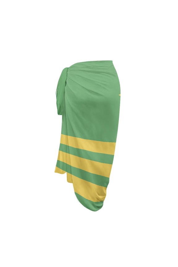 Women Brazil Stripes Long Sarong Beach Wrap Sheer Bikini Chiffon Swimsuit Cover up Skirt for Swimwear