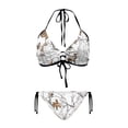 thumbnail image 1 of Uourmeti Women's Halter Neck Triangle Bikini Set - Winter Tree Camo Print, Tie Side Bottoms, Quick Dry Swimwear for Beach Vacation & Pool Party, 1 of 9
