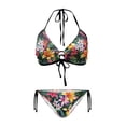 thumbnail image 1 of Uourmeti Women's Halter Neck Tropical Floral Bikini Set - Two Piece Triangle Swimsuit with Tie Sides, Quick Dry for Beach Vacation & Pool Party, 1 of 9