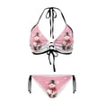 thumbnail image 1 of Uourmeti Women's Halter Neck Two Piece Bikini Set - Cute Christmas Snowman Print Quick Dry, Stretch Swimwear for Tropical Vacation & Pool Party, 1 of 9