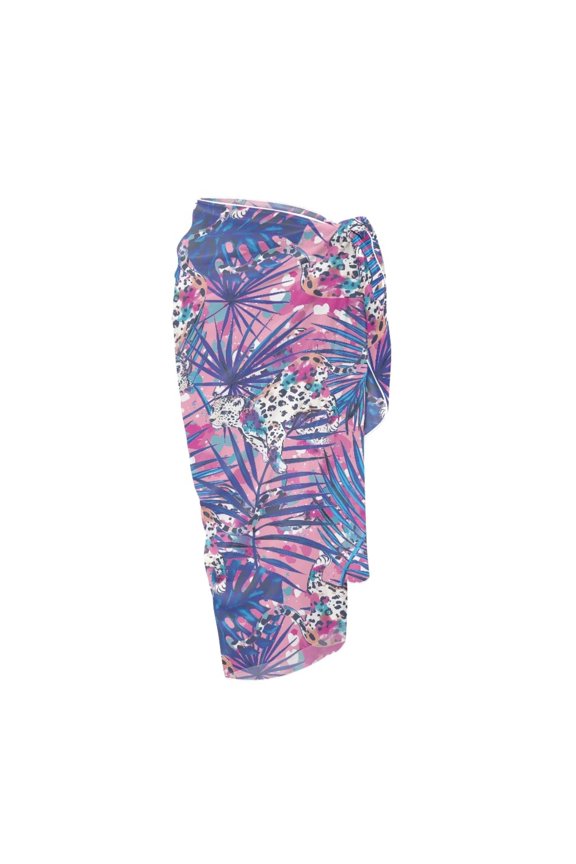 Womens Leopard Leaf Coverups for Bathing Suits Casual Sheer Cover Ups for Swimwear Women Sarong Pareo Wraps for Holiday