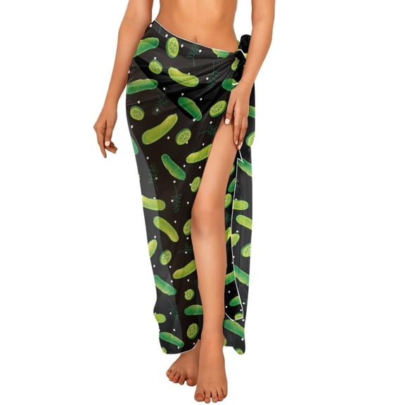 Uourmeti Womens Pickles Dots Coverups for Bathing Suits Chiffon Sarong Beach Wrap Soft Swimwear Cover Up Beach Skirt One Size