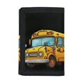 thumbnail image 1 of Uourmeti Yellow School Bus Youth Wallet with Polyester Fabric, Slim Zipper Boys Wallet for Outdoor Sports and School Use, 1 of 7