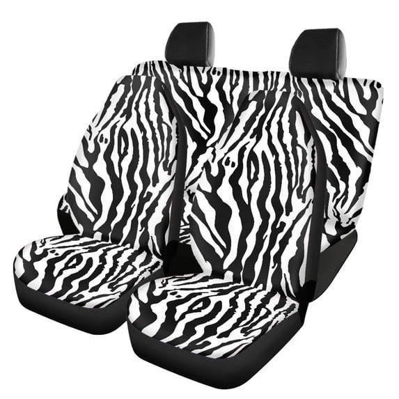 Uourmeti Zebra Pattern Automotive Vehicle Cushion Full Set Car Seat Cover Breathable Lightweight Car Seat Covers Fit for Truck Sedans