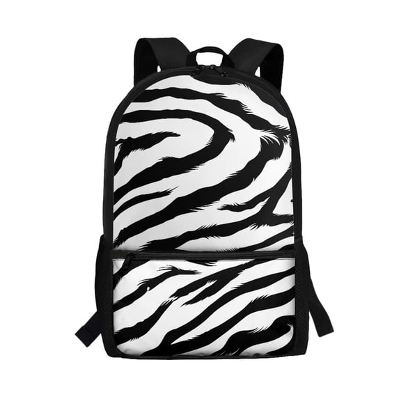 Uourmeti Zebra Stripe Pattern Fashionable Backpack for Adults, 17 Inch Side Pockets Durable Daypack for Daily Use Night Out