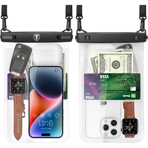 [Up to 10" Large Phone Pouch Bag - 2 Pack Phone Case Dry Bag for Galaxy S25 Ultra S24 S23 S22 S21 S20 A14 A15 A35 A16 A36 16 Pro Max 16E 15 14 13 12 11 Xr X