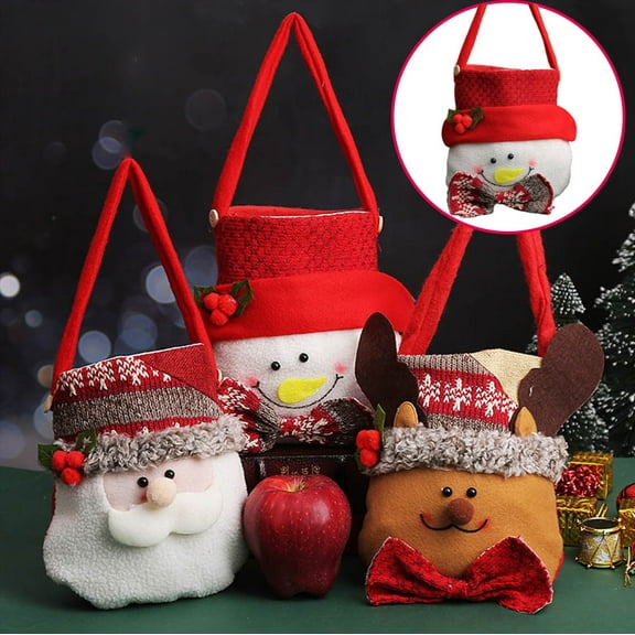 Christmas Gift Bag With Handle Christmas Party Supplies Candy Bag Super Cute Snowman Santa Claus Deer for Decoration And Return Gifton Clearance