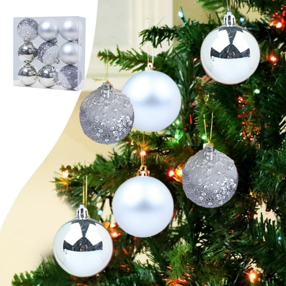 Up to 50% off Lksixu 9Pcs 6cm/2.36 In Shatterproof Plastic Christmas Tree Ornaments, Christmas Ball Baubles For Xmas Trees Wedding Party Christmas Decorations Christmas Gifts