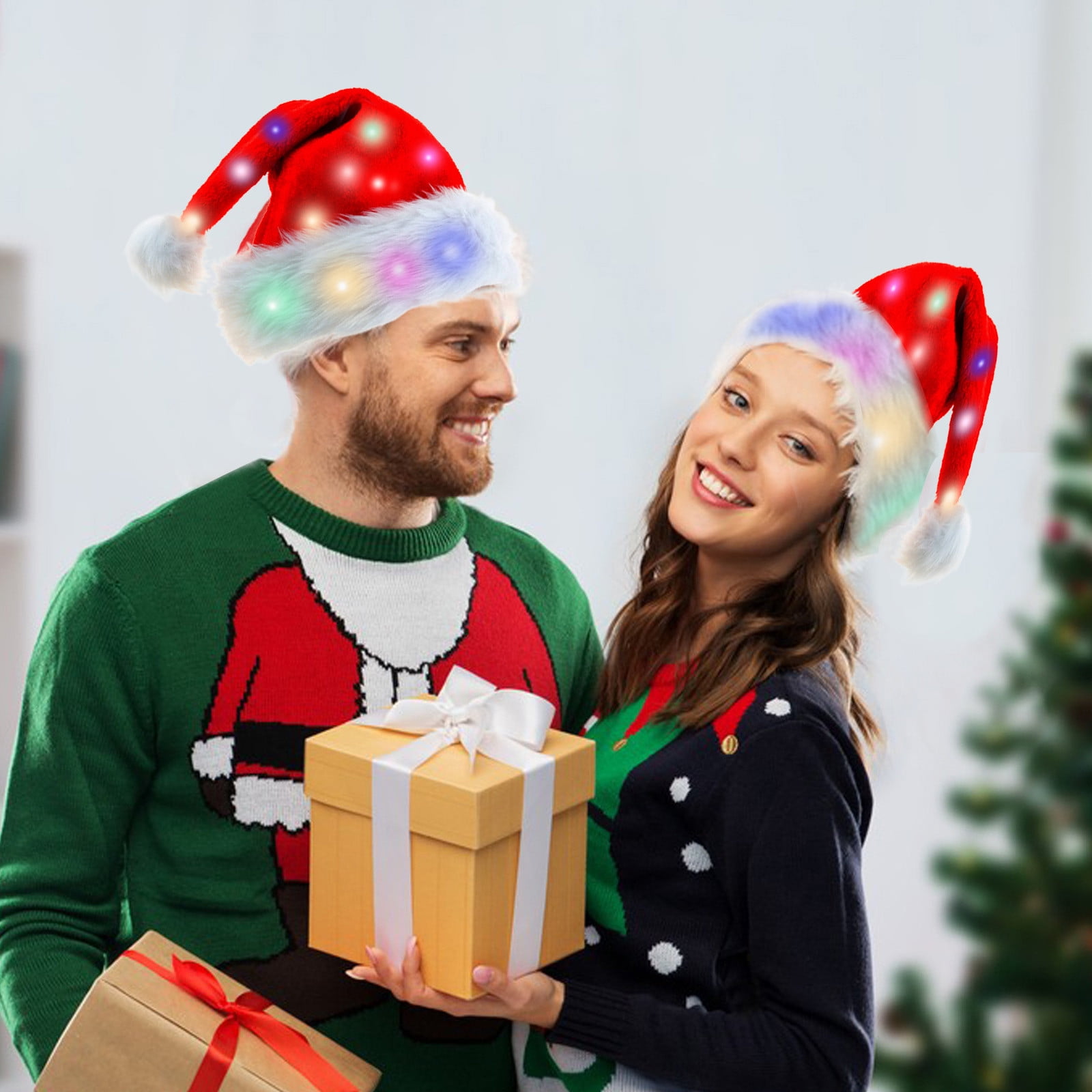 Up to 50 off Santa Hat, Light Up Christmas Hat, Santa Hat With LED