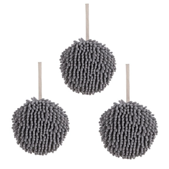 Up to 50% off! Caoblia Fuzzy Ball Hand Towel (Set of 3) Super Absorbent Soft Quick Drying Microfiber Puffball Towels, Plush Sponge for Bathroom Kitchen Decorations, Puff Ball Hand Towel