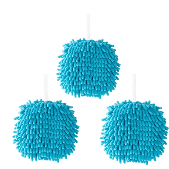 Up to 50% off! Caoblia Fuzzy Ball Hand Towel (Set of 3) Super Absorbent Soft Quick Drying Microfiber Puffball Towels, Plush Sponge for Bathroom Kitchen Decorations, Puff Ball Hand Towel