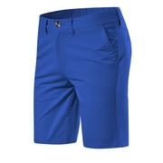 Up to 60% Off! Ganfancp Mens Shorts, Men Shorts Classic Exercise Golf Shorts Cotton Cargo Shorts Men's Summer Beach Shorts with Pockets Leisure Blue S
