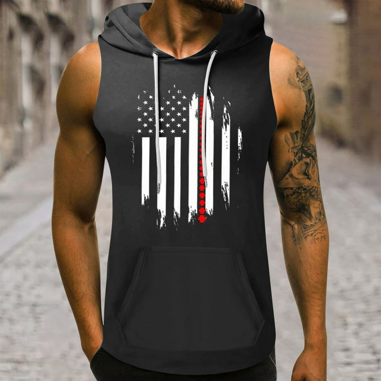 Up to 60 Off Ganfancp Tank Tops Men Men Independence Day Hooded