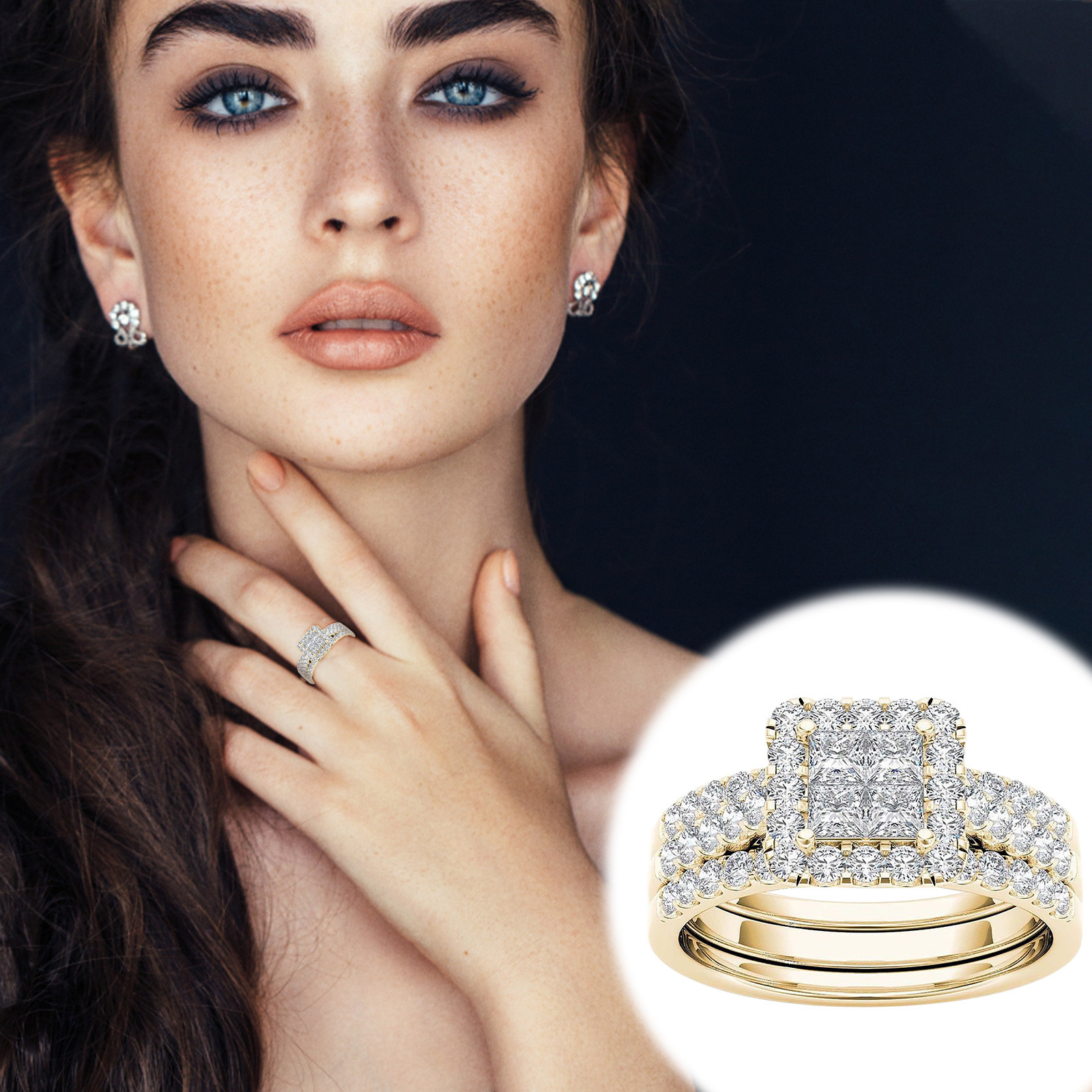 Up to 65 Off! Rings for Women Dqueduo Womens Rings 2in1 Set