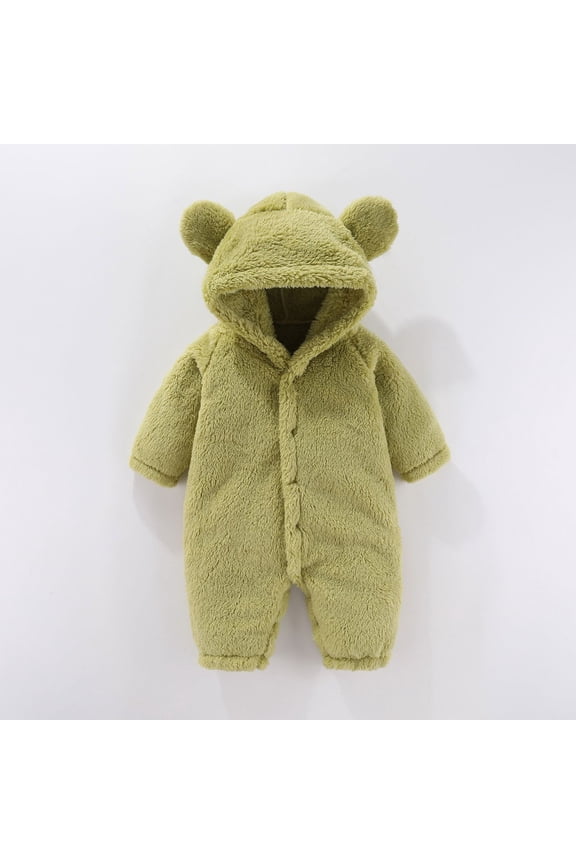 Up to 65% off kttectoa Baby Girl Fall Outfits Cute Fleece Thickened and Warm Long Sleeve Hooded Romper Solid Ear Styling Snap-Up Jumpsuit Newborn Baby Winter Clothes Baby Girl Outfits 3-12M