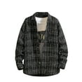 thumbnail image 1 of Up to 65% off!Fashion Oversize Long Sleeve Shirts for Mens Small Fragrant Jacket With Fabric d Loose Plaid Casual Loose Oversized Shirt d Lapel Top/shirt, 1 of 8