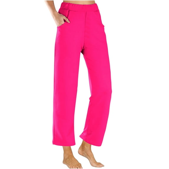 Up to 65% off! Plus Size Sweatpants for Womens High Waist Casual Cropped Pants Gradient Summer Beach Pants Crop Wide Leg Pants Loose Yoga With Pockets