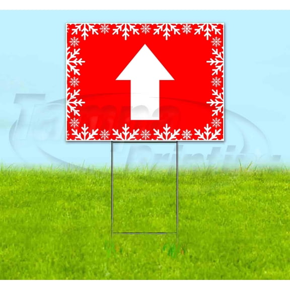 Up Arrow (18" x 24") Yard Sign, Includes Metal Step Stake