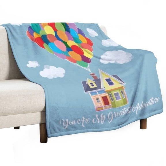 Up Balloons House Sky Blanket for Bed Throw Blanket for Women, Men Super Soft Plush Blanket Throw, Print Blanket