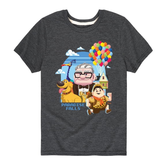 Up - Carl, Russell And Friend Group - Youth Boys Short Sleeve Graphic T-Shirt