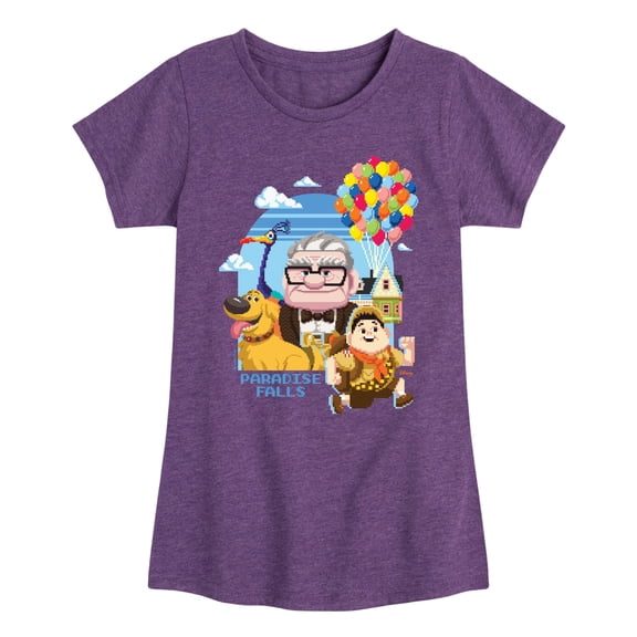 Up - Carl, Russell And Friend Group - Youth Girls Fitted Short Sleeve T-Shirt