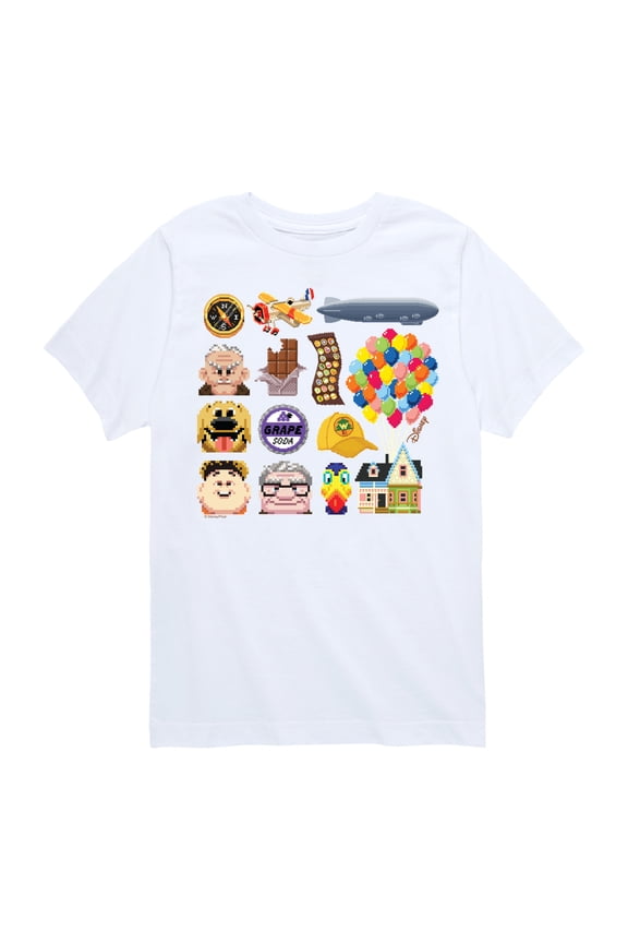 - Character Icon Grid - Youth Boys Short Sleeve Graphic T-Shirt