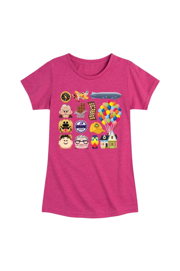 - Character Icon Grid - Youth Girls Fitted Short Sleeve T-Shirt
