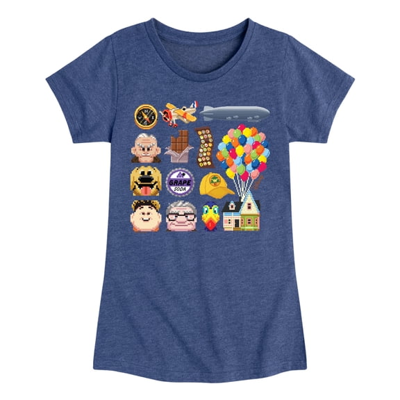 Up - Character Icon Grid - Youth Girls Fitted Short Sleeve T-Shirt