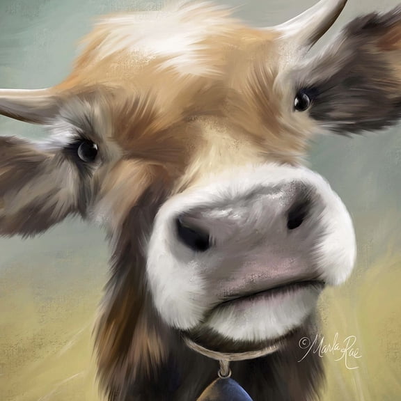 Up Close Moomoo Poster Print by Marla Rae