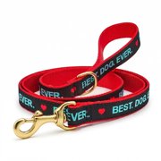 Up Country, Dog Lead Best Dog Ever Pattern Leash with D-Ring, 5 Foot 5 Foot 1" Wide