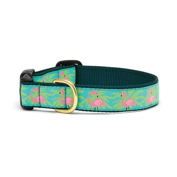 Up Country Flamingos Dog Collar, Large (15 to 21 inches) 1 inch Wide Width