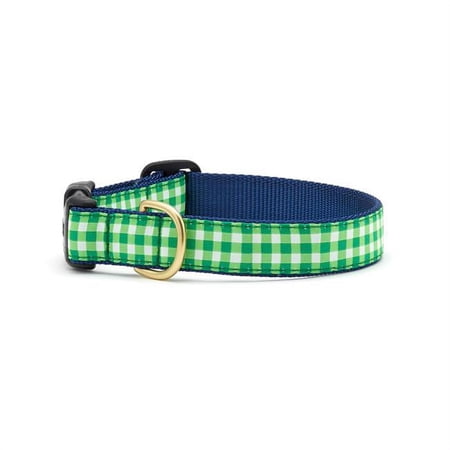 Up Country LGICQ2N Lime Gingham Pet Collar - Small Narrow