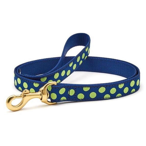 Up Country LNDLFLW 6 ft. Wide Navy & Lime Dot Lead for Pet